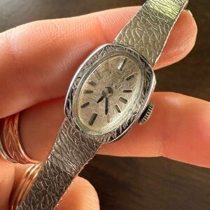 Watch Coated In A Stunning Chrome. Ladies Vintage Mechanical Wind Up Piece